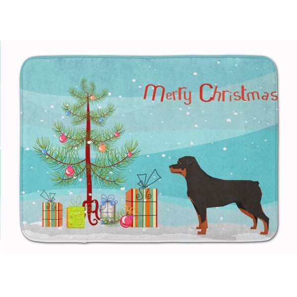 Carolines Treasures Rottweiler Christmas Tree Machine Washable Memory Foam Mat CK3558RUG - main